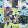 Muestra en conjunto conformada por collages, pinturas y dibujos.